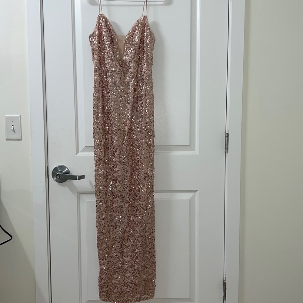 Rose Gold Adrianna Papell Gown